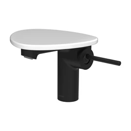 LAUFEN ADA Egykaros mosdó csaptelep, tálcalyuk nélkül, Fekete/Fényes Fehér HF506702511060