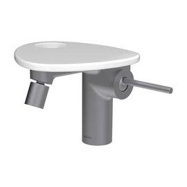 LAUFEN ADA Bidé csaptelep, Click-Clack lefolyófedővel, tálca lyukkal, Rozsdamentes Acél/Fényes Fehér HF506710501000