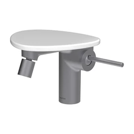 LAUFEN ADA Bidé csaptelep, Click-Clack lefolyófedővel, tálca lyuk nélkül, Rozsdamentes Acél/Fényes Fehér HF506710501060