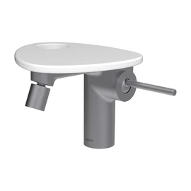 LAUFEN ADA Bidé csaptelep, Click-Clack lefolyófedővel, tálca lyukkal, Rozsdamentes Acél/Matt Fehér HF506710502000