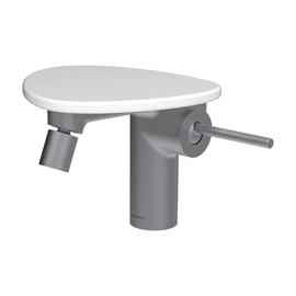 LAUFEN ADA Bidé csaptelep, Click-Clack lefolyófedővel, tálca lyuk nélkül, Rozsdamentes Acél/Matt Fehér HF506710502060