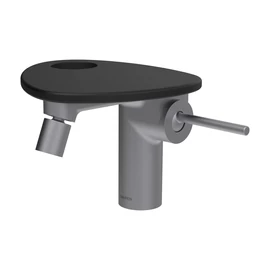 LAUFEN ADA Bidé csaptelep, Click-Clack lefolyófedővel, tálca lyukkal, Rozsdamentes Acél/Matt Fekete HF506710503000