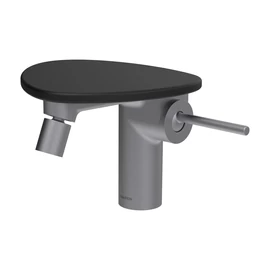 LAUFEN ADA Bidé csaptelep, Click-Clack lefolyófedővel, tálca lyuk nélkül, Rozsdamentes Acél/Matt Fekete HF506710503060