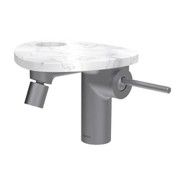 LAUFEN ADA Bidé csaptelep, Click-Clack lefolyófedővel, tálca lyukkal, Rozsdamentes Acél/Márvány Fehér HF506710505000