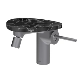 LAUFEN ADA Bidé csaptelep, Click-Clack lefolyófedővel, tálca lyukkal, Rozsdamentes Acél/Márvány Fekete HF506710506000