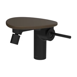 LAUFEN ADA Bidé csaptelep, Click-Clack lefolyófedővel, tálca lyuk nélkül, Fekete/Matt Kávé HF506710514060