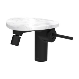 LAUFEN ADA Bidé csaptelep, Click-Clack lefolyófedővel, tálca lyuk nélkül, Rozsdamentes Acél fekete/Márvány Fehér HF506710515060