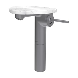 LAUFEN ADA Magasított egykaros mosdó csaptelep, tálca lyuk nélkül, Rozsdamentes Acél/Márvány Fehér HF506714505060 LAUFEN ADA Magasított egykaros mosdó csaptelep, tálca lyuk nélkül, Rozsdamentes Acél/Márvány Fehér HF506714505060