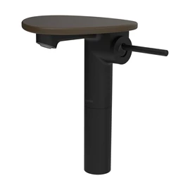 LAUFEN ADA Magasított egykaros mosdó csaptelep, tálca lyuk nélkül, Fekete/Matt Kávé HF506714514060