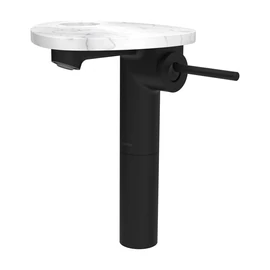 LAUFEN ADA Magasított egykaros mosdó csaptelep, tálca lyukkal, Fekete/Márvány Fehér HF506714515000