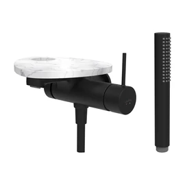 LAUFEN ADA Falra szerelt kád csaptelep, 1-pontos Simiboxhoz, kiegészítőkkel, tálca lyukkal, Rozsdamentes Acél fekete/Márvány Fehér HF506765515000 LAUFEN ADA Falra szerelt kád csaptelep, 1-pontos Simiboxhoz, kiegészítőkkel, tálca lyukkal, Rozsdamentes Acél fekete/Márvány Fehér HF506765515000