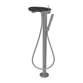 LAUFEN ADA Szabadon álló kád csaptelep, kiegészítőkkel, tálca lyukkal, Rozsdamentes Acél/Márvány Fekete HF506781506000 LAUFEN ADA Szabadon álló kád csaptelep, kiegészítőkkel, tálca lyukkal, Rozsdamentes Acél/Márvány Fekete HF506781506000