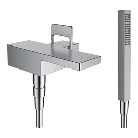 LAUFEN Quadriga Falbaépített 1 pontos kádcsaptelep falon kívüli része, 1800 mm flexibilis zuhanytömlővel és 1 funkciós kézizuhannyal, szálhúzott rozsdamentes acél HF901165441000 LAUFEN Quadriga Falbaépített 1 pontos kádcsaptelep falon kívüli része, 1800 mm flexibilis zuhanytömlővel és 1 funkciós kézizuhannyal, szálhúzott rozsdamentes acél HF901165441000