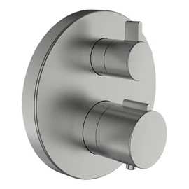 LAUFEN CITYTHERM Falbaépített két gombos termosztátos kád-zuhany csaptelep falon kívüli része, 2 utas szabályzóval, légbeszívó szelep nélkül, PVD szálhúzott rozsdamentes acél HF905475423000 LAUFEN CITYTHERM Falbaépített két gombos termosztátos kád-zuhany csaptelep falon kívüli része, 2 utas szabályzóval, légbeszívó szelep nélkül, PVD szálhúzott rozsdamentes acél HF905475423000