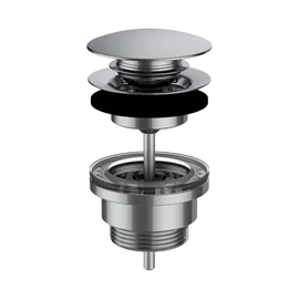LAUFEN SANITARY ACCESSORIES Lefolyószelep, automatikus zárható, Click-clack, egy csaplyuk, középen, Króm H3709890041041 LAUFEN SANITARY ACCESSORIES Lefolyószelep, automatikus zárható, Click-clack, egy csaplyuk, középen, Króm H3709890041041