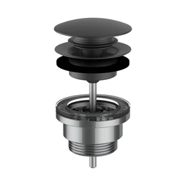 LAUFEN SANITARY ACCESSORIES Click-Clack lefolyószelep, PVD matt titán fekete, egy csaplyuk, középen, Matt Fekete H3709890811041 LAUFEN SANITARY ACCESSORIES Click-Clack lefolyószelep, PVD matt titán fekete, egy csaplyuk, középen, Matt Fekete H3709890811041