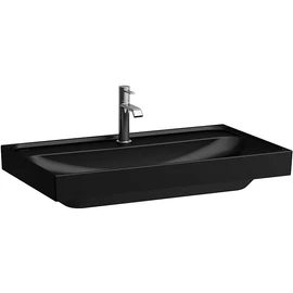LAUFEN MEDA Mosdó, 80 cm, túlfolyónyílás nélkül, egy csaplyukkal, Fekete matt H8101177161111