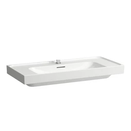 LAUFEN MEDA Mosdó, 100 cm, bal és jobb oldali pulttal, 3 csaplyukkal, Fehér LCC bevonattal H8101194001081