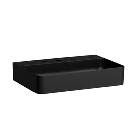 LAUFEN VAL Mosdó, három csaplyukkal, túlfolyónyílás nélkül, Matt fekete H8102837161581