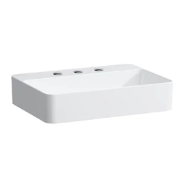 LAUFEN VAL Mosdó tál, csaplyuk paddal, három csaplyukkal, túlfolyónyílás nélkül, Fehér H8122840001581