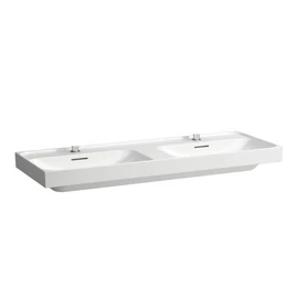LAUFEN MEDA Dupla mosdó, 130 cm, 3 csaplyukkal, Matt fehér H8141127571081 LAUFEN MEDA Dupla mosdó, 130 cm, 3 csaplyukkal, Matt fehér H8141127571081