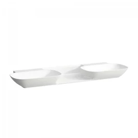 LAUFEN INO Dupla mosdó, 142 cm, túlfolyónyílás nélkül, csaplyuk nélkül, Fehér H8143040001121