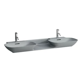 LAUFEN INO Dupla mosdó, 142 cm, túlfolyónyílás nélkül, csaplyuk nélkül, Graphite matt H8143047581121 LAUFEN INO Dupla mosdó, 142 cm, túlfolyónyílás nélkül, csaplyuk nélkül, Graphite matt H8143047581121