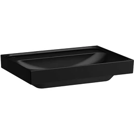 LAUFEN MEDA Mosdó, 65 cm, csiszolt alsó felülettel, túlfolyónyílás nélkül, csaplyuk nélkül, Fekete matt H8161147161121