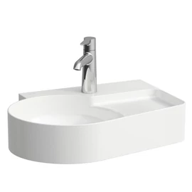 LAUFEN VAL Mosdó, alsó felülete csiszolt, félig száraz zónával és armatúrapaddal, túlfolyónyílás nélkül, egy csaplyukkal, Matt Fehér H8162887571111