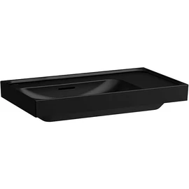 LAUFEN MEDA Mosdó, 80 cm, jobb oldali pulttal, csaplyuk nélkül, Matt Fekete H8171167161091