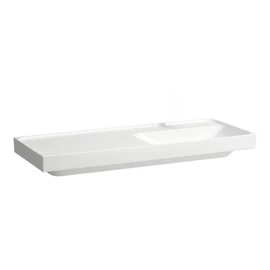 Laufen MEDA Mosdó 120 × 46 cm, bal polcos, túlfolyónyílás nélkül, csaplyuk nélkül, Fehér LCC H8171194001121