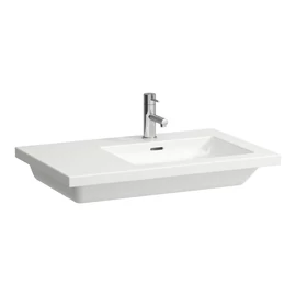 LAUFEN LIVING Ráépíthető mosdó, polc bal oldalon, egy csaplyuk, középen, Matt fehér H8174397571041