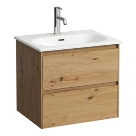 LAUFEN LUA Keskeny mosdó és alsószekrény kombináció 600mm, két fiókkal, egy csaplyuk, középen, Vad tölgy H8600832671041 LAUFEN LUA Keskeny mosdó és alsószekrény kombináció 600mm, két fiókkal, egy csaplyuk, középen, Vad tölgy H8600832671041