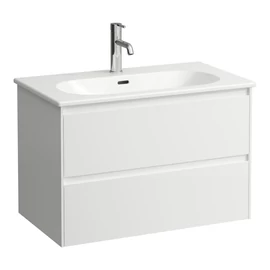 LAUFEN LUA Keskeny mosdó és alsószekrény kombináció 800mm, két fiókkal, egy csaplyuk, középen, Fényes fehér H8600872611041 LAUFEN LUA Keskeny mosdó és alsószekrény kombináció 800mm, két fiókkal, egy csaplyuk, középen, Fényes fehér H8600872611041