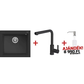 ELLECI - QUADRA3 szett - mosogató + csaptelep + ajandék mosogatószer-adagoló - QUADRA3SZETT