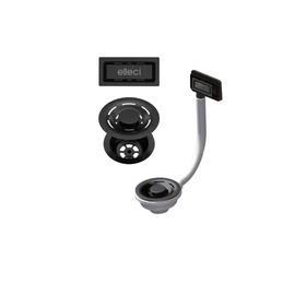 ELLECI - FLOW-PRO szűrőkészlet 3,5 " túlfolyó készlettel együtt fekete KITWPT-F-1VSELL-BK