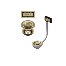 ELLECI - FLOW-PRO szűrőkészlet 3,5 " túlfolyó készlettel együtt arany KITWPT-F-1VSELL-GD