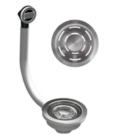 ELLECI - FLOW-PRO szűrő és túlfolyó egymedencés mosogatókhoz inox KITWPT-FB-1VTELL-IN