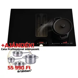 SIRIUS - Beépíthető indukciós főzőlap beépített elszívóval S-DDH6 78 cm + CATA - PROFESSIONAL edényszett SIR779p