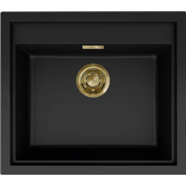 ELLECI - Mosogatótálca Sintesi 105 K86 Black arany tartozékokkal LKS10586GLD