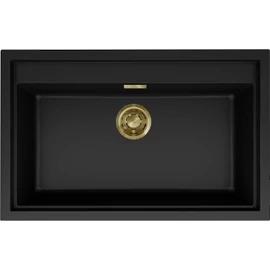 ELLECI - Mosogatótálca Sintesi 130 K86 Black arany tartozékokkal LKS13086GLD