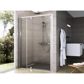 Ravak Pivot PDOP2-110 kétrészes kifelé nyíló zuhanyajtó szatén kerettel, transparent biztonsági üveggel 03GD0U00Z1