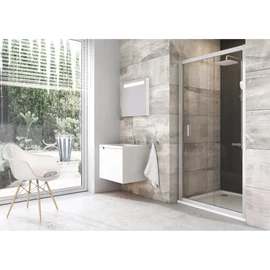 Ravak Blix BLDP2-120 toló rendszeru, kétrészes zuhanyajtó szatén kerettel, transparent edzett biztonságiüveg betéttel 0PVG0U00Z1