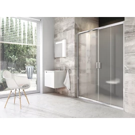 Ravak Blix BLDP4-120 toló rendszerű, négyrészes zuhanyajtó fényes alumínium kerettel, grape edzett biztonságiüveg betéttel 0YVG0C00ZG