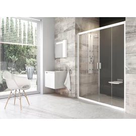 Ravak Blix BLDP4-170 toló rendszerű, négyrészes zuhanyajtó fehér kerettel, transparent edzett biztonságiüveg betéttel 0YVV0100Z1