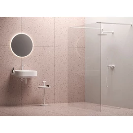 Ravak Walk-In Free Set 130, zuhanykabin matt fehér+transparent GW9FJ0E0SZ1