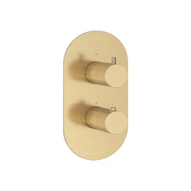 Ravak Espirit falba süllyesztett termosztátos csaptelep, kétutas, beslő egység nélkül ES 063.60GLB.O2.RB07C, Gold Brushed X070610 Ravak Espirit falba süllyesztett termosztátos csaptelep, kétutas, beslő egység nélkül ES 063.60GLB.O2.RB07C, Gold Brushed X070610