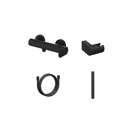 Ravak Eleganta fali zuhanycsaptelep szettel , matt fekete EL 032.20BLM+S X07S140