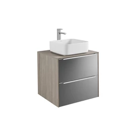 Roca Inspira alsószekrény 2 fiókkal pultra ültethető mosdóhoz (600×500) texturált városi tölgy/sötétített tükör - A851079403