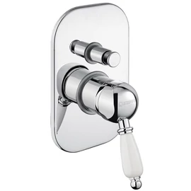 Sapho KIRKÉ falba süllyesztett csaptelep, 2-irányú váltóval, fehér kerámia karral, króm (KI42BC) Sapho KIRKÉ falba süllyesztett csaptelep, 2-irányú váltóval, fehér kerámia karral, króm (KI42BC)